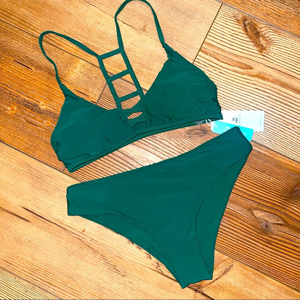 Cupshe Emerald Bikini NWT Medium